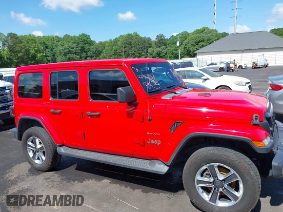 2021 Jeep Wrangler Unlimited Sahara with VIN 1C4HJXEN8MW622359, listed as a IAAI auction lot 42328958 with 100,450 mi miles and . Bid and sale history available at DreamBid. Image 13.