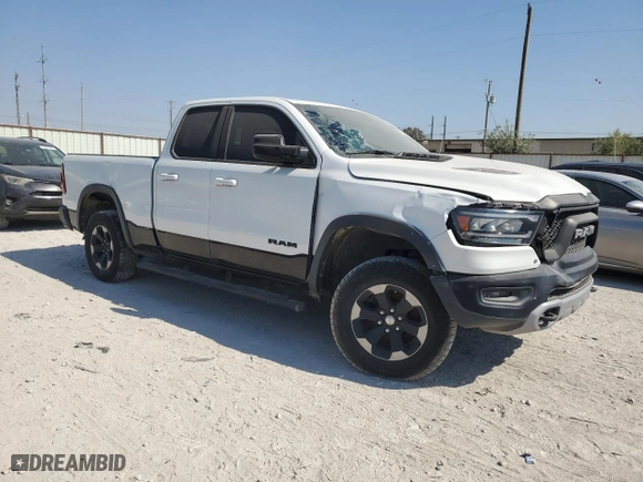 2019 Ram 1500 Rebel with VIN 1C6SRFET6KN841001, listed as a Copart auction lot 72553024 with 0 mi miles and Salvage Title. Bid and sale history available at carsss.com. Image 4.