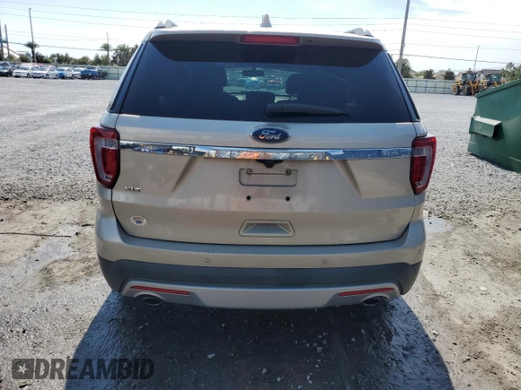 2017 Ford Explorer XLT with VIN 1FM5K7D89HGD36253, listed as a Copart auction lot 58910615 with 88,840 mi miles and Salvage title. Bid and sale history available at DreamBid. Image 6.
