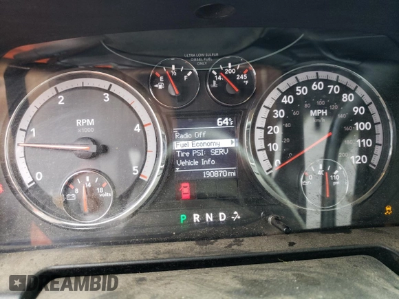 2012 Ram 2500 ST with VIN 3C6UD5CL7CG264381, listed as a Copart auction lot 51233705 with 190,870 mi miles and Salvage Title. Bid and sale history available at carsss.com. Image 9.
