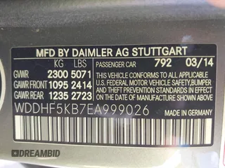 2014 Mercedes-Benz E 350 Sport with VIN WDDHF5KB7EA999026, listed as a IAAI auction lot 41929685 with 119,827 mi miles and . Bid and sale history available at DreamBid. Image 9.