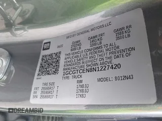 2022 Chevrolet Colorado 4WD LT с VIN 1GCGTCEN8N1227420, выставлен на аукционе IAAI как лот 42050345 с пробегом 54 922 миль миль и . История ставок и продаж доступна на DreamBid. Изображение 9.