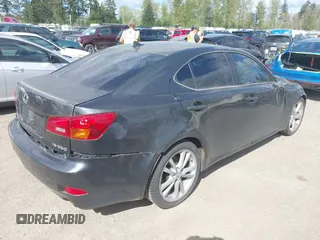 2007 Lexus IS with VIN JTHBK262475037345, listed as a IAAI auction lot 42088118 with 224,649 mi miles. Bid and sale history available at carsss.com. Image 4.