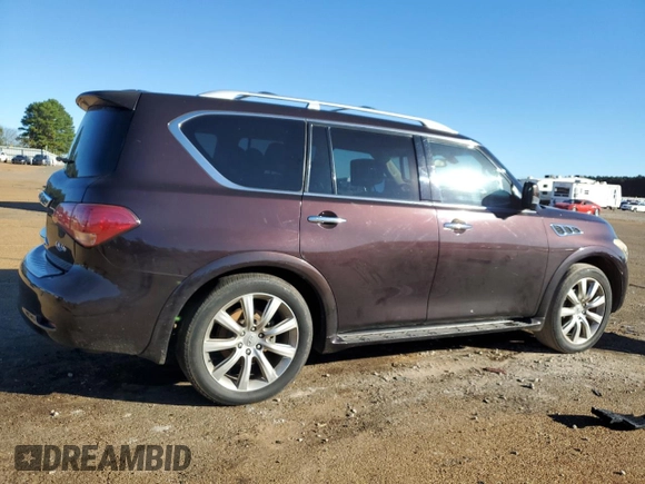 2012 Infiniti QX56 8-passenger with VIN JN8AZ2ND0C9716421, listed as a Copart auction lot 80701904 with 124,124 mi miles and Clean Title. Bid and sale history available at carsss.com. Image 3.