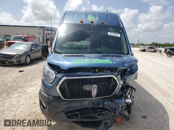 2023 Ford Transit with VIN 1FTRS4XG4PKA49535, listed as a Copart auction lot 70256894 with 21,740 mi miles and Salvage Title. Bid and sale history available at carsss.com. Image 5.