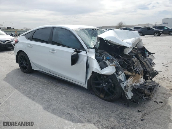 2022 Honda Civic Hatchback Sport with VIN 19XFL2H87NE001863, listed as a Copart auction lot 49664125 with 0 mi miles and Salvage Title. Bid and sale history available at carsss.com. Image 4.