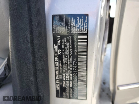 2011 Mercedes-Benz C with VIN WDDGF5EB2BR174774, listed as a Copart auction lot 52709625 with 124,781 mi miles and Salvage Title. Bid and sale history available at carsss.com. Image 13.