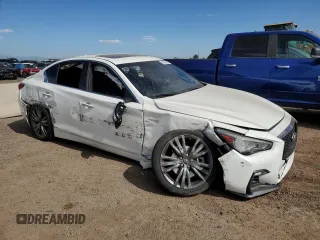 2020 Infiniti Q50 Luxe with VIN JN1EV7AR0LM253462, listed as a Copart auction lot 64016965 with 47,442 mi miles and Non repairable. Bid and sale history available at DreamBid. Image 4.