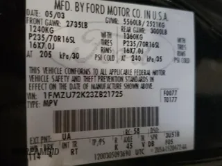 2003 Ford Explorer XLS z VIN 1FMZU72K23ZB21725, wystawiony jako Copart lot #52198535 z przebiegiem 167 325 mil mil oraz Szkoda całkowita • Salvage title. Historia ofert i sprzedaży dostępna na DreamBid. Obrazek 13.