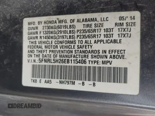 2014 Honda Odyssey LX с VIN 5FNRL5H26EB115406, выставлен на аукционе IAAI как лот 42247078 с пробегом 222 599 миль миль и . История ставок и продаж доступна на DreamBid. Изображение 9.