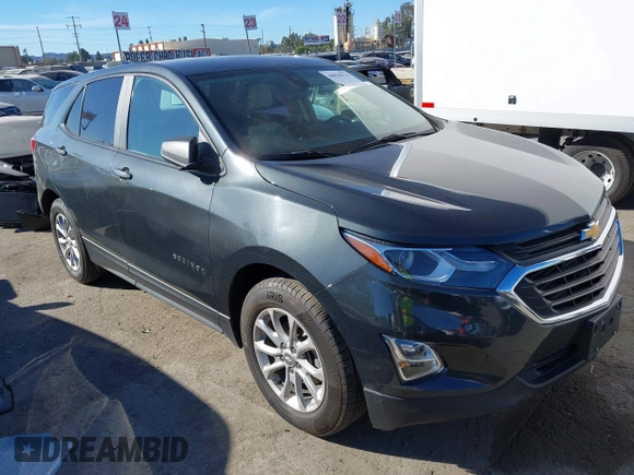 2020 Chevrolet Equinox LS with VIN 3GNAXHEVXLS521380, listed as a IAAI auction lot 40830916 with 72,350 mi miles. Bid and sale history available at carsss.com. Image 1.