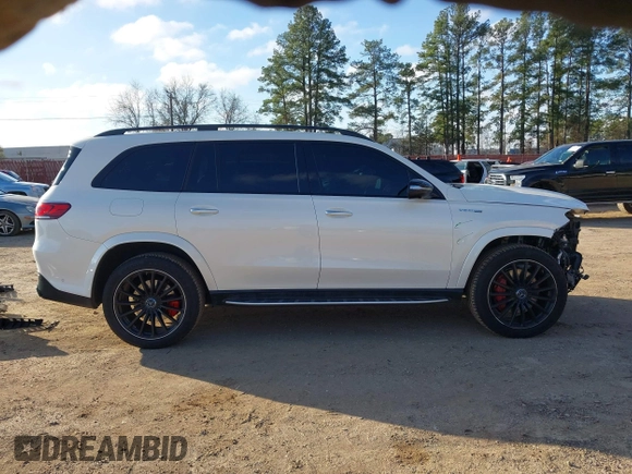 2021 Mercedes-Benz GLS 63 AMG with VIN 4JGFF8KE7MA432743, listed as a IAAI auction lot 41621423 with 65,225 mi miles and . Bid and sale history available at DreamBid. Image 14.