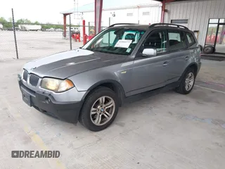 2005 BMW X3 3.0i with VIN WBXPA93495WD18319, listed as a IAAI auction lot 41906633 with 185,090 mi miles. Bid and sale history available at carsss.com. Image 2.