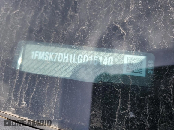 2020 Ford Explorer XLT z VIN 1FMSK7DH1LGD16140, wystawiony jako Copart lot #53114445 z przebiegiem 83 164 mil mil oraz Szkoda całkowita • Salvage title. Historia ofert i sprzedaży dostępna na DreamBid. Obrazek 13.