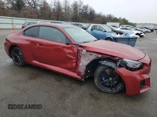 2025 BMW M2 with VIN 3MF23DM09S8E91515, listed as a Copart auction lot 84120994 with 2,568 mi miles and Salvage Title. Bid and sale history available at carsss.com. Image 4.
