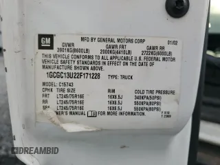 2002 Chevrolet Silverado 1500HD LS z VIN 1GCGC13U22F171228, wystawiony jako Copart lot #78829784 z przebiegiem 171 245 mil mil oraz Szkoda całkowita • Salvage title. Historia ofert i sprzedaży dostępna na DreamBid. Obrazek 12.