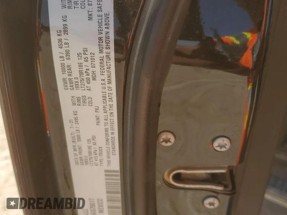 2021 Ram 2500 Tradesman with VIN 3C6UR5HJ2MG675617, listed as a Copart auction lot 52538045 with 109,900 mi miles and Salvage title. Bid and sale history available at DreamBid. Image 12.