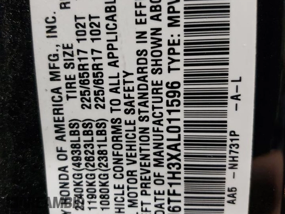 2010 Honda Accord Crosstour EX with VIN 5J6TF1H3XAL011596, listed as a Copart auction lot 75015924 with 210,225 mi miles and Salvage Title. Bid and sale history available at carsss.com. Image 16.