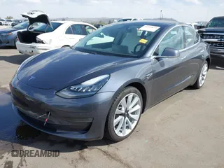 2018 Tesla Model 3 Long Range Battery with VIN 5YJ3E1EA5JF169097, listed as a IAAI auction lot 41916873 with 81,919 mi miles. Bid and sale history available at carsss.com. Image 19.