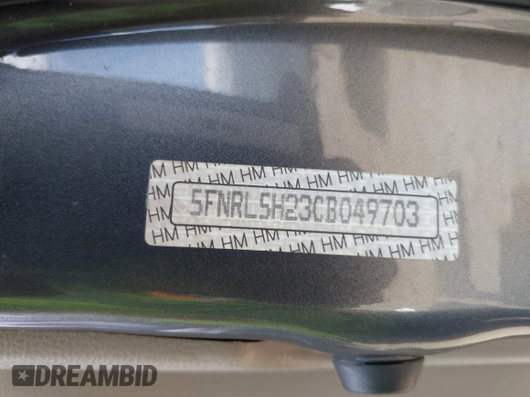 2012 Honda Odyssey LX с VIN 5FNRL5H23CB049703, выставлен на аукционе IAAI как лот 42467459 с пробегом 96 247 миль миль и . История ставок и продаж доступна на DreamBid. Изображение 9.