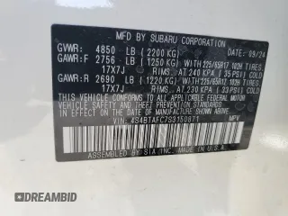 2025 Subaru Outback Premium с VIN 4S4BTAFC7S3150871, выставлен на аукционе Copart как лот 52911465 с пробегом 412 миль миль и Списание • Salvage title. История ставок и продаж доступна на DreamBid. Изображение 16.