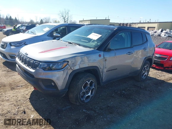 2022 Jeep Compass Trailhawk z VIN 3C4NJDDB8NT192316, wystawiony jako IAAI lot #42044851 z przebiegiem 12 656 mil mil oraz . Historia ofert i sprzedaży dostępna na DreamBid. Obrazek 18.