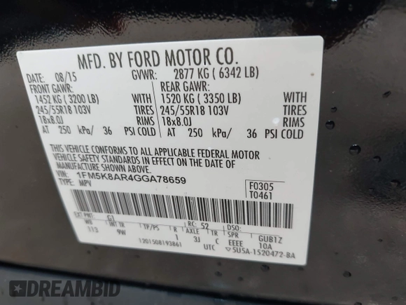 2016 Ford Police Interceptor Utility z VIN 1FM5K8AR4GGA78659, wystawiony jako IAAI lot #42298126 z przebiegiem 72 251 mil mil oraz . Historia ofert i sprzedaży dostępna na DreamBid. Obrazek 9.