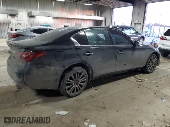2020 Infiniti Q50 Red Sport 400 with VIN JN1FV7AR5LM660262, listed as a Copart auction lot 42776785 with 21,617 mi miles and Salvage Title. Bid and sale history available at carsss.com. Image 3.