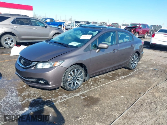 2015 Honda Civic Sedan EX-L with VIN 19XFB2F94FE058649, listed as a IAAI auction lot 41845076 with 191,652 mi miles. Bid and sale history available at carsss.com. Image 2.