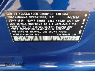 2016 Volkswagen Passat SE z VIN 1VWBS7A36GC047480, wystawiony jako IAAI lot #41685321 z przebiegiem 121 379 mil mil oraz . Historia ofert i sprzedaży dostępna na DreamBid. Obrazek 9.