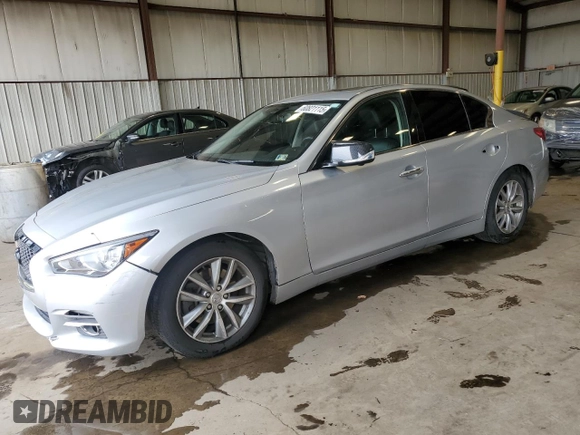 2015 Infiniti Q50 Sport with VIN JN1BV7AR5FM398763, listed as a Copart auction lot 60821115 with Not provided miles and Salvage title. Bid and sale history available at DreamBid. Image 1.