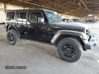 2024 Jeep Wrangler Sport S with VIN 1C4PJXDN3RW107256, listed as a Copart auction lot 43583095 with 17,210 mi miles and Salvage title. Bid and sale history available at DreamBid. Image 4.