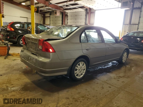 2005 Honda Civic LX with VIN 2HGES16545H504239, listed as a Copart auction lot 53950195 with 183,814 mi miles and Salvage Title. Bid and sale history available at DreamBid. Image 3.