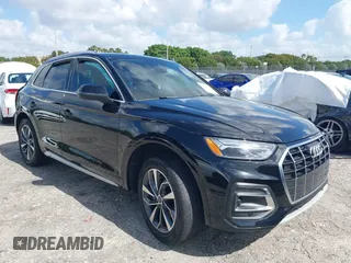 2021 Audi Q5 Premium with VIN WA1AAAFY0M2004865, listed as a IAAI auction lot 41935666 with 1 mi miles. Bid and sale history available at carsss.com. Image 1.