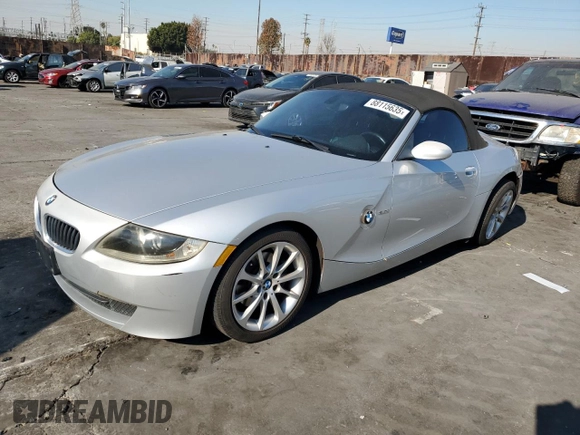 2006 BMW Z4 3.0i with VIN 4USBU33566LW58266, listed as a Copart auction lot 88115635 with 90,409 mi miles and Salvage Title. Bid and sale history available at carsss.com. Image 1.
