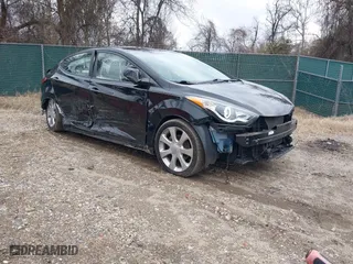 2012 Hyundai Elantra GLS with VIN 5NPDH4AE3CH117106, listed as a IAAI auction lot 41741753 with 65,813 mi miles. Bid and sale history available at carsss.com. Image 1.