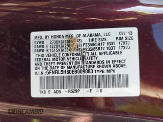2014 Honda Odyssey EX-L with VIN 5FNRL5H60EB009083, listed as a IAAI auction lot 41633419 with 219,930 mi miles and . Bid and sale history available at carsss.com. Image 9.