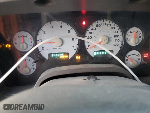 2002 Dodge 1500 with VIN 3D7HU18N72G154867, listed as a Copart auction lot 48657385 with 243,679 mi miles and Salvage Title. Bid and sale history available at carsss.com. Image 9.