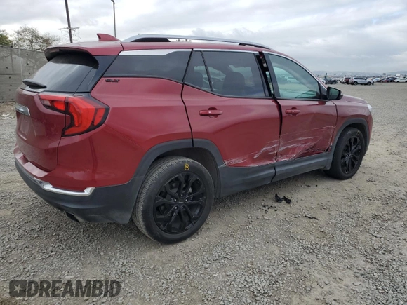 2020 GMC Terrain SLT with VIN 3GKALPEX2LL172598, listed as a Copart auction lot 53658905 with 58,697 mi miles and Salvage title. Bid and sale history available at DreamBid. Image 3.