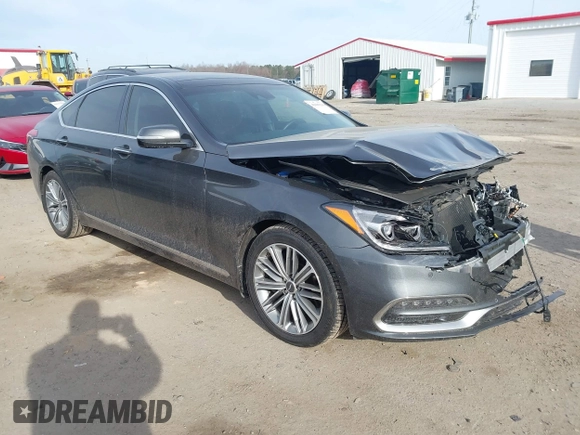 2018 Genesis G80 3.8L with VIN KMHGN4JE3JU230140, listed as a IAAI auction lot 41699214 with 35,864 mi miles. Bid and sale history available at carsss.com. Image 1.