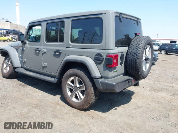 2022 Jeep Wrangler Unlimited Sahara with VIN 1C4HJXEM7NW206585, listed as a IAAI auction lot 42102516 with 10,769 mi miles and . Bid and sale history available at DreamBid. Image 3.