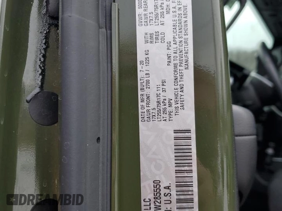 2020 Jeep Wrangler Willys z VIN 1C4GJXAG8LW285550, wystawiony jako Copart lot #57058815 z przebiegiem 24 388 mil mil oraz Szkoda całkowita • Salvage title. Historia ofert i sprzedaży dostępna na DreamBid. Obrazek 12.