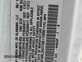 2016 Honda Odyssey LX с VIN 5FNRL5H27GB112890, выставлен на аукционе Copart как лот 57286785 с пробегом 103 508 миль миль и Списание • Salvage title. История ставок и продаж доступна на DreamBid. Изображение 13.
