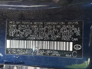 2015 Lexus ES 300h z VIN JTHBW1GG9F2091927, wystawiony jako IAAI lot #41933816 z przebiegiem 122 934 mil mil oraz . Historia ofert i sprzedaży dostępna na DreamBid. Obrazek 9.