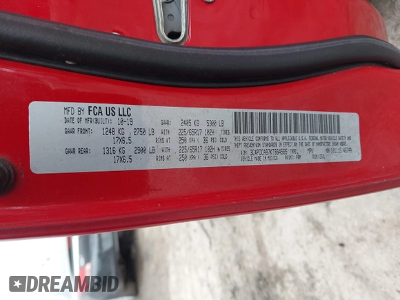2019 Dodge Journey SE Value with VIN 3C4PDCAB7KT864585, listed as a IAAI auction lot 41546267 with 115,922 mi miles and . Bid and sale history available at DreamBid. Image 9.