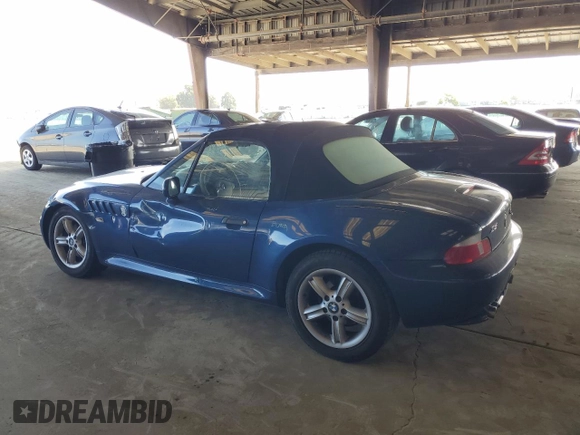 2000 BMW Z3 2.5 with VIN 4USCH9342YLG04259, listed as a Copart auction lot 60921805 with 150,679 mi miles and Salvage title. Bid and sale history available at DreamBid. Image 2.