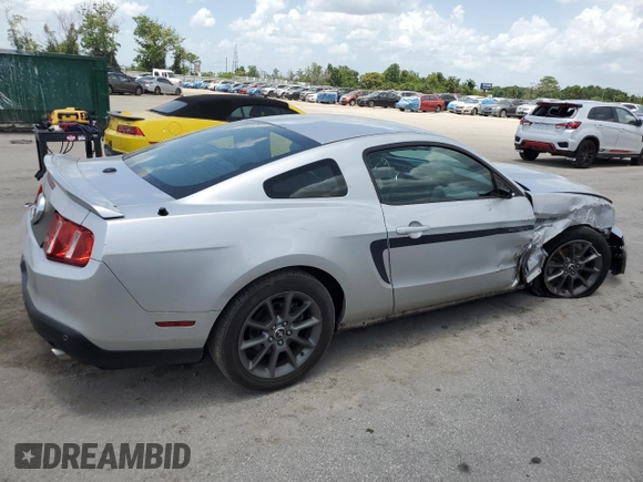 2012 Ford Mustang Premium with VIN 1ZVBP8AM8C5262969, listed as a Copart auction lot 58621735 with Not provided miles and Non repairable. Bid and sale history available at DreamBid. Image 3.