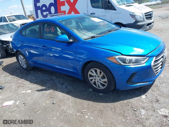 2017 Hyundai Elantra SE with VIN KMHD74LF4HU128066, listed as a IAAI auction lot 41994646 with 95,672 mi miles. Bid and sale history available at carsss.com. Image 1.