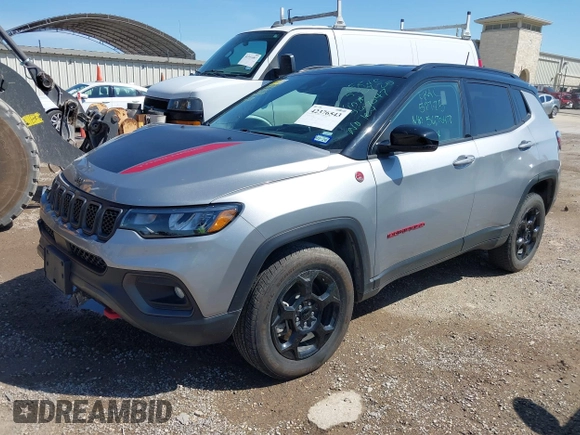 2023 Jeep Compass Trailhawk with VIN 3C4NJDDN2PT567047, listed as a IAAI auction lot 42376543 with 41,924 mi miles and . Bid and sale history available at DreamBid. Image 17.
