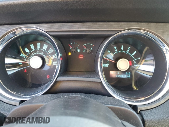 2011 Ford Mustang V6 with VIN 1ZVBP8EM2B5134834, listed as a Copart auction lot 44695685 with 34,104 mi miles and Salvage Title. Bid and sale history available at carsss.com. Image 9.
